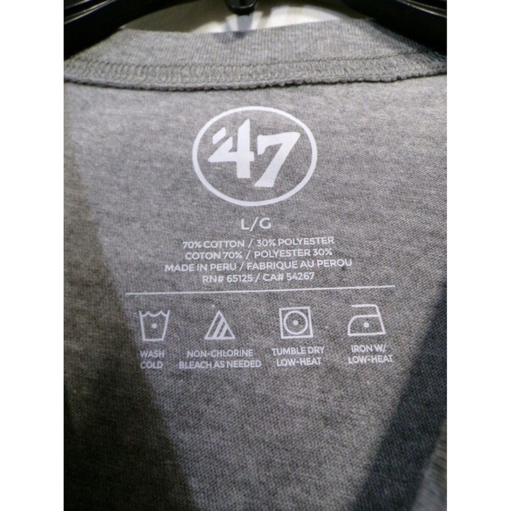 Men's 47 Miami Hurricanes T-Shirt Large Heather Gray Crew Neck Graphic - Picture 3 of 4